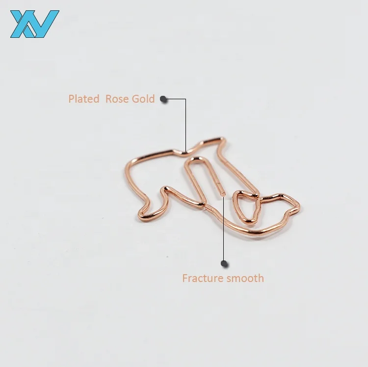 custom design rose gold animals dog shape paper clip