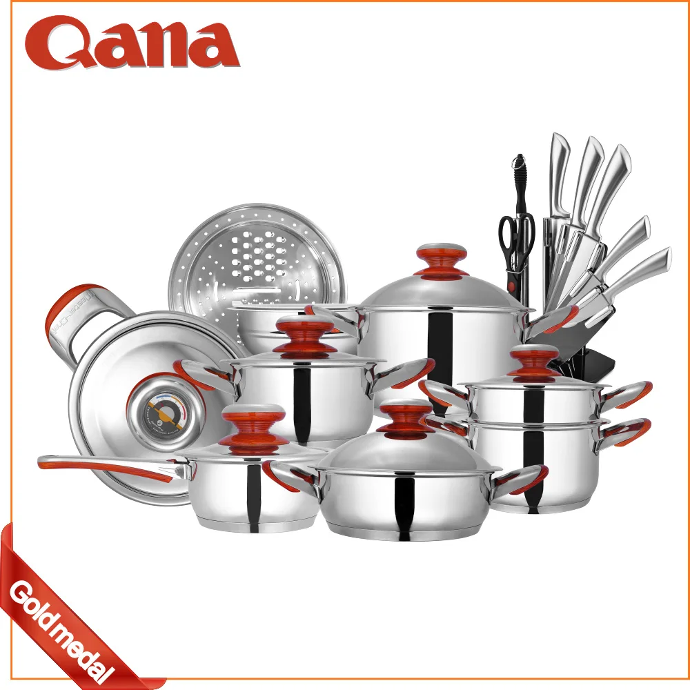 surgical stainless steel wholesale kitchenware cooking pot 24 pcs non stick cookware
