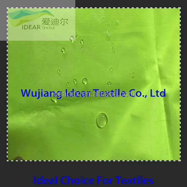 210T Ripstop Recycled Polyester Pongee PU Waterproof Raincoat Fabric 100% Polyester Material