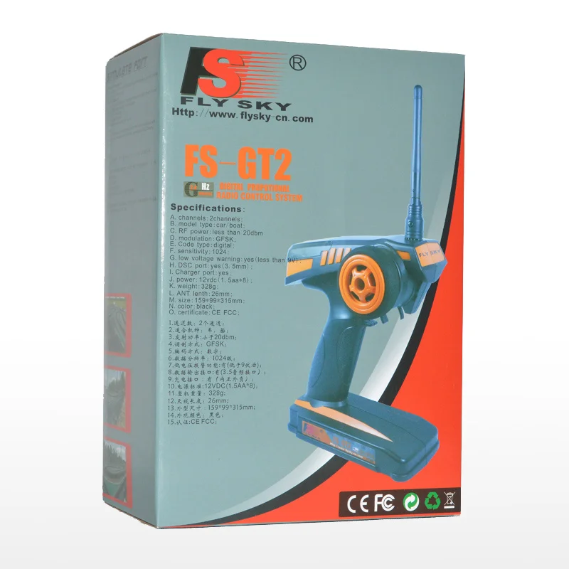 Flysky FS-GT2 2CH 2.4 Г Радио Пульт дистанционного управления Передатчик Приемник Для RC Автомобилей Лодка