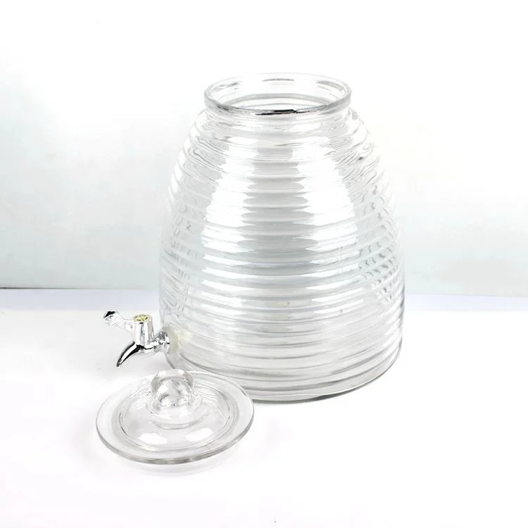 5L 10L honey dispenser glass jar water dispenser bottle with tap