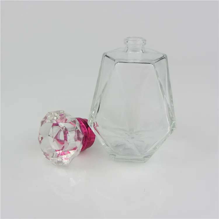 Hot sell 100ml handmade arabic perfume bottles clear glass scent bottle