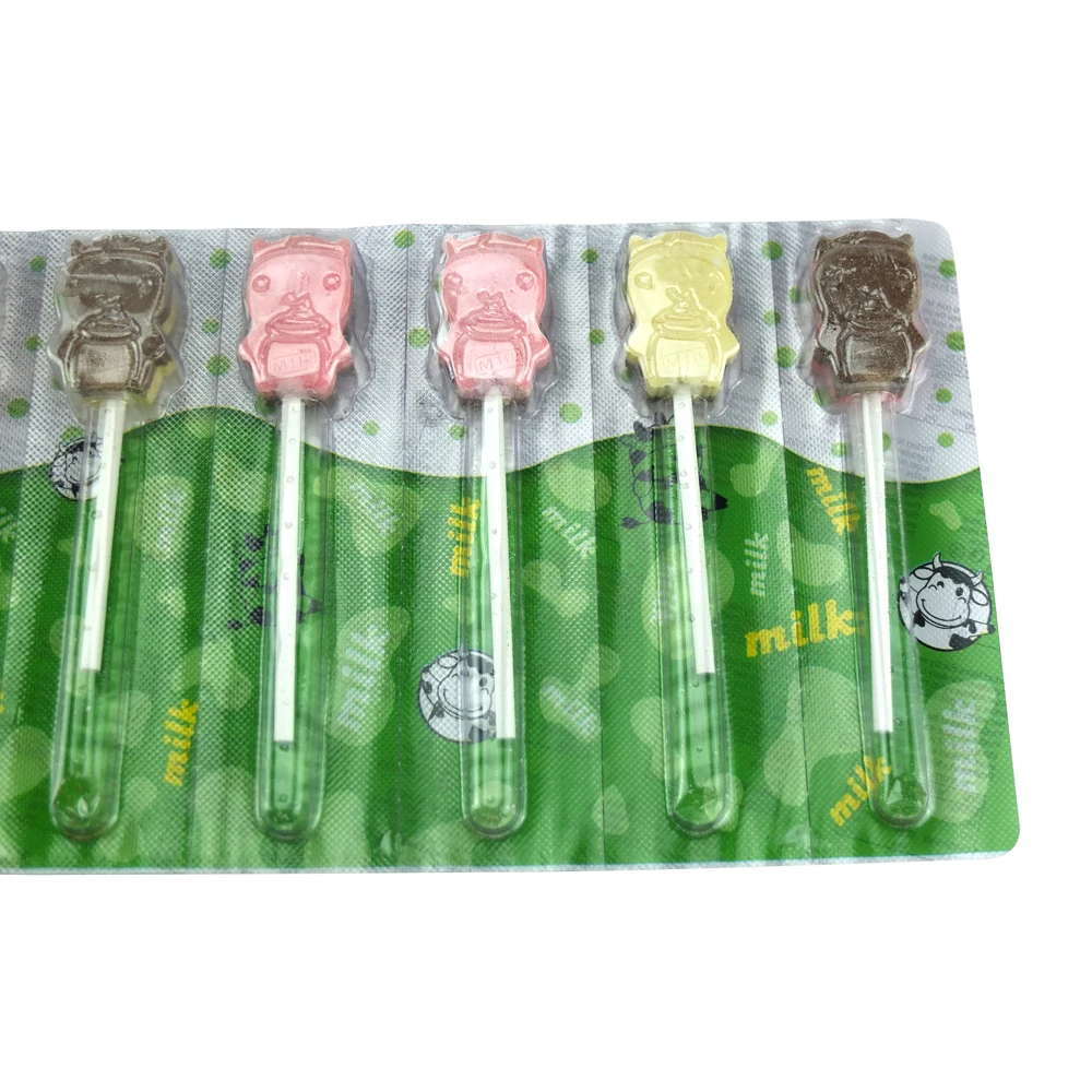 Box packing sweet dry chewy milk candy lollipop tablet