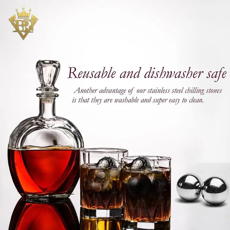 4-6-8pcs Set Metal Whiskey Stones Wine Cooling Ball