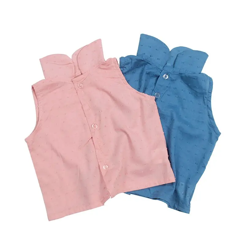
Baby Clothes Plain Embroidery Baby Clothes Organic Girls Blouses Open Up Shirts 