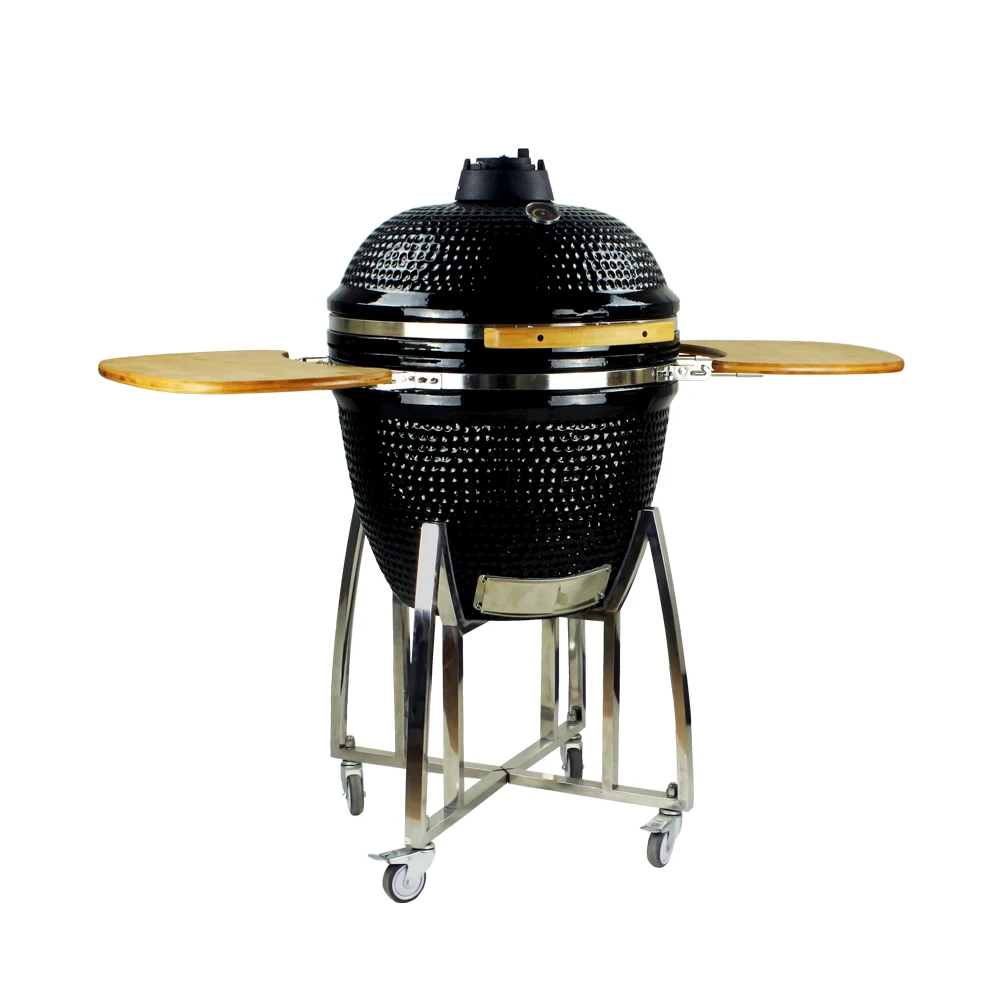 Auplex ceramic smoker grill, Outdoor Cooking Charcoal Smoking Camping Wood Stove, kamado grill