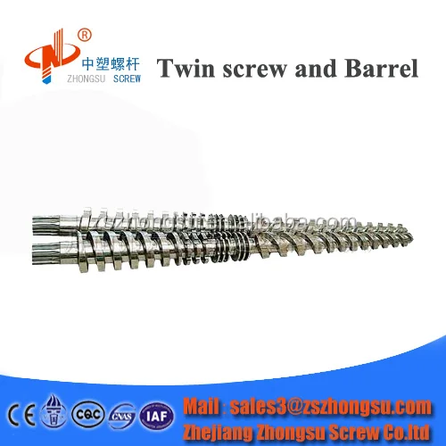 China bimetallic conical twin screw barrel for plastic extruder machine from China
