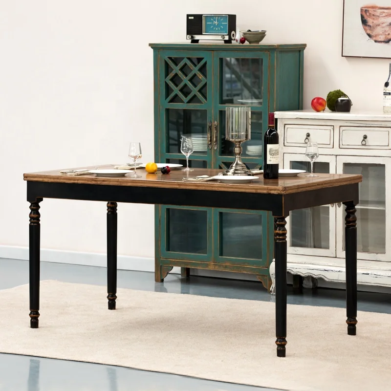 neo-Chinese furniture distressed paint dining table comfortable wooden customization dining table styled dining tables