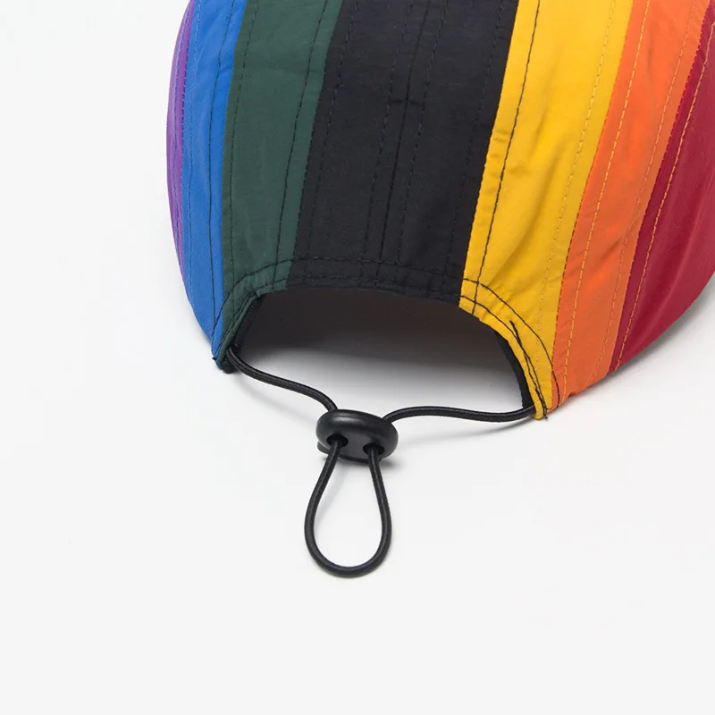 2021 New Style Unique Fashion Design 100% Cotton Multicolored Rainbow Hat Baseball Cap