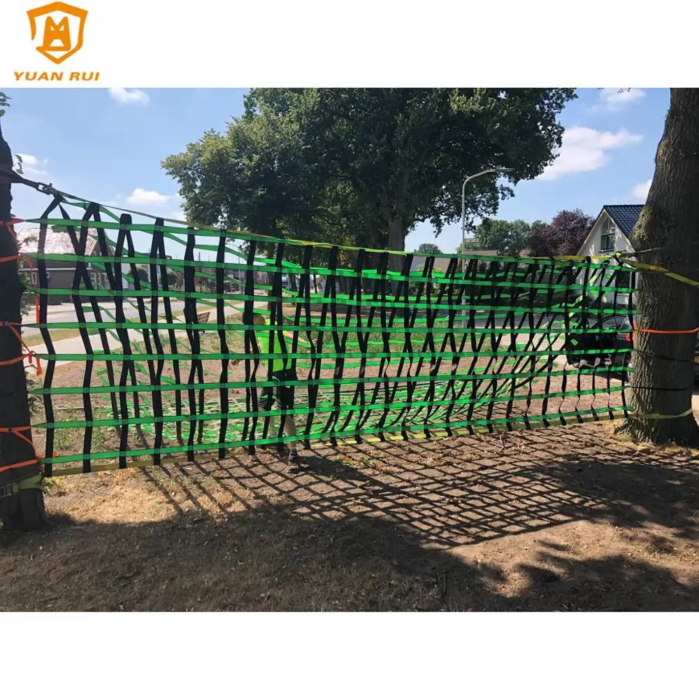polyester webbing net adjustable cargo net/climbing cargo net for fitting course