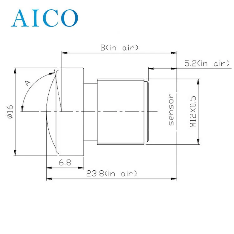 Пластиковая широкоугольная камера видеонаблюдения 2,1 мм 1/2, 7 дюймов F1.8 5mp EFL 2,1 мм m12