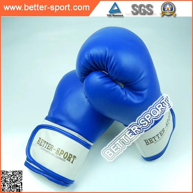 pu material red blue white color leather boxing gloves