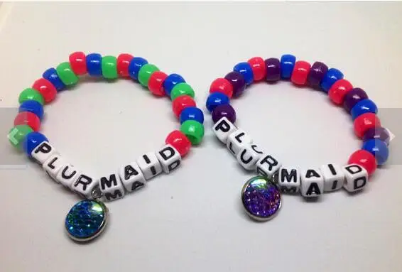 Plurmaid bracelets. Kandi bracelet. Mermaid bracelet. Mermaid Jewelry. Rave kandi. Mermaid rave outfit.