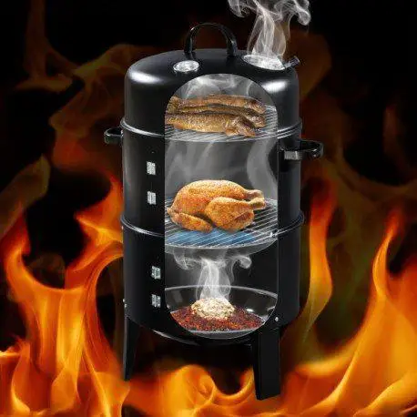 3In1 Bbq Smoker Grill Three Floors Barbecue Brazilian Oven Charcoal Bbq Grill