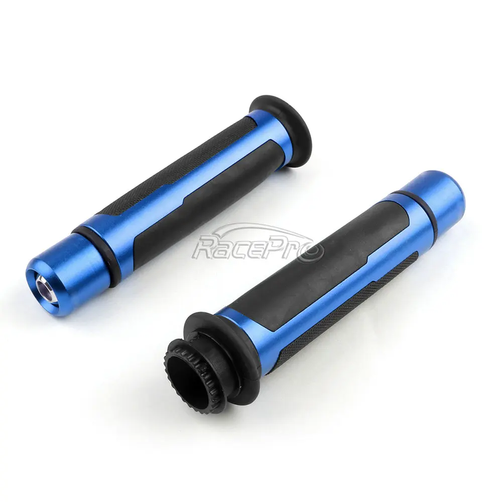 Универсальные ручки для мотоцикла 7/8 дюйма 22 мм с алюминиевой резиновой ручкой и концевой заглушкой