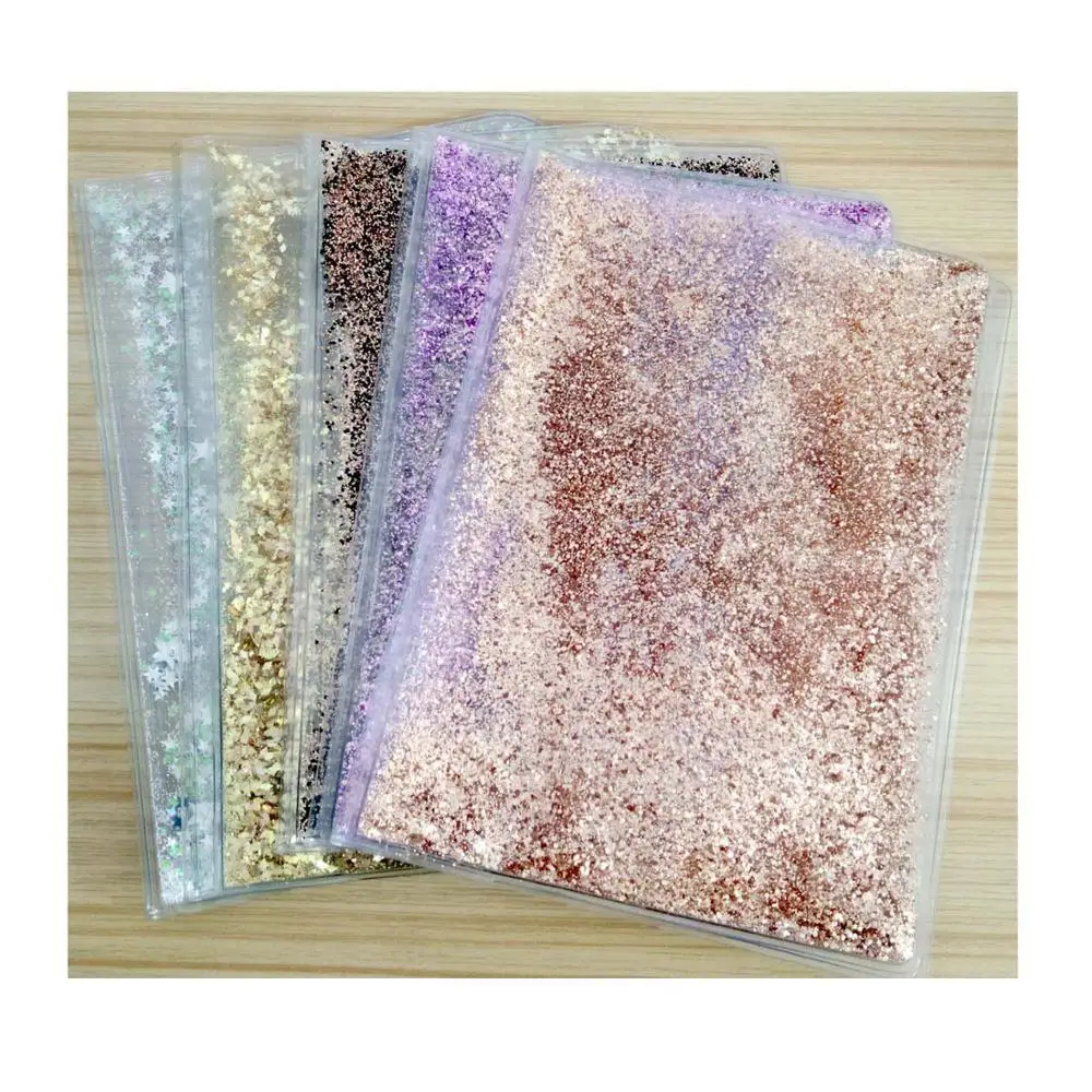 oil filled custom liquid filled glitter filled notebook cover