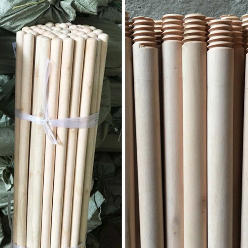 Factory direct wholesale machine to make wooden broom handles for natural wooden mop stick india
