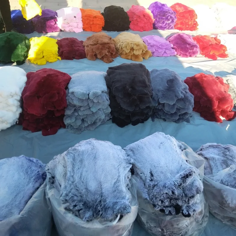 Clothing Accessories High Quality Chinchilla Color Rex Rabbit Fur Genuine Grade A Rex Rabbit Fur Skin Hide Rex Rabbit Fur