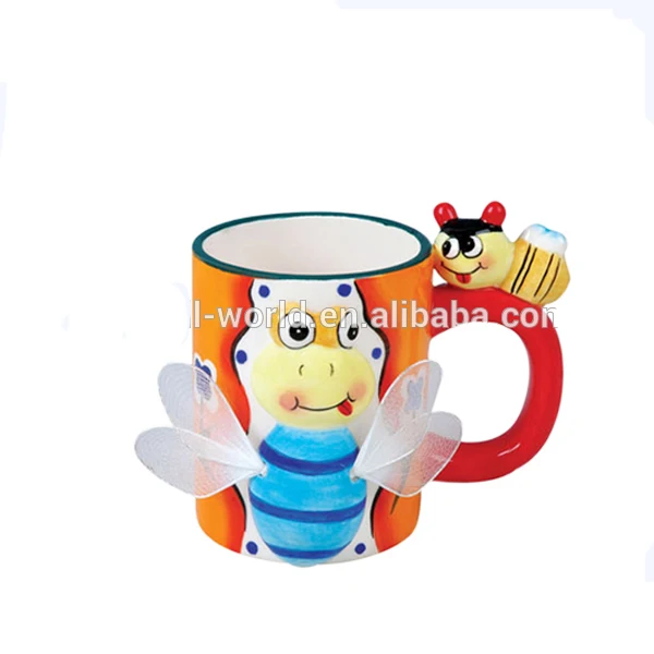 Bee shaped dolomite ceramic animal mug , artistic cup