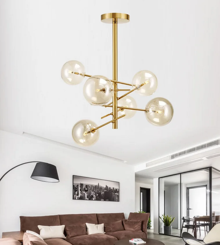 Nordic creativity Simple Personality Iron Art Decor Restaurant Chandelier Pendant Light Hanging G4 LED Lamp