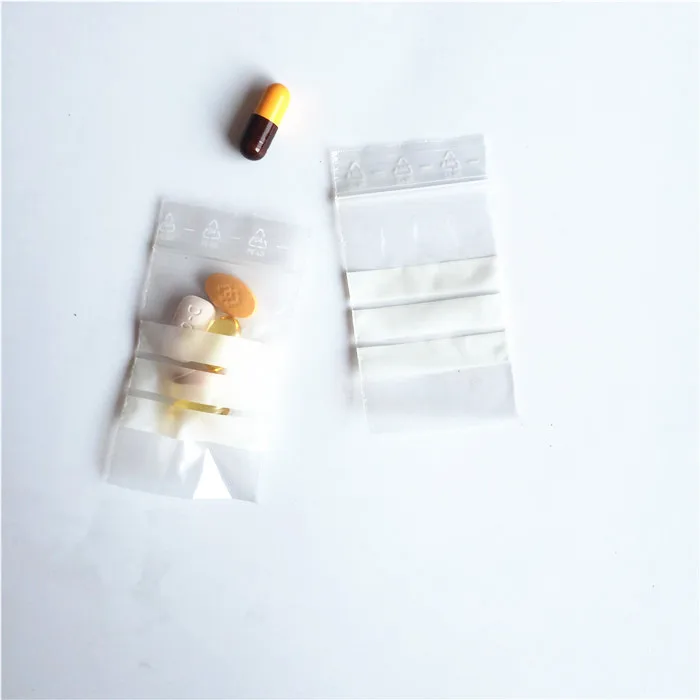 Drug Envelope Zip Locked bag Drug And Pills bags HDPE Plastic Zip Lock Bags