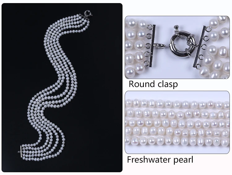 Fashionable Latest Designs 6-7mm White Freshwater Pearl Natural Pearl Necklace