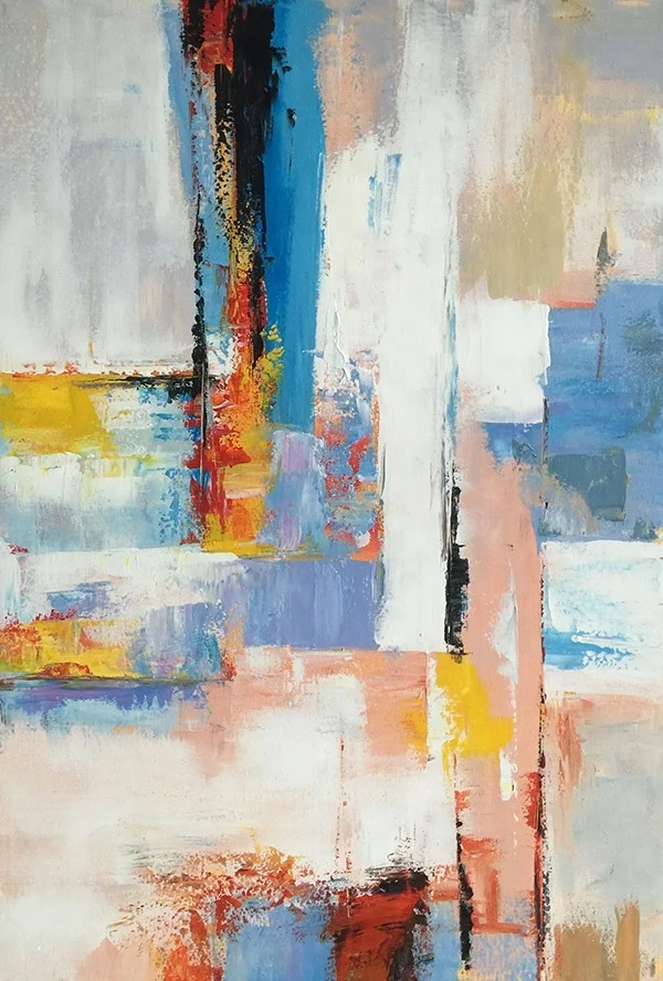 Purely handmade modern abstract acrylic canvas art oil painting for living room