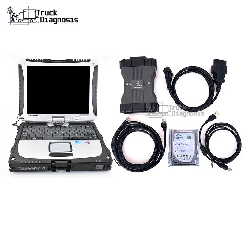  CF19 ноутбук + MB STAR C6 мультиплексор для Benz mb SD Подключение xentry das wis epc VXDIAG c6 benz грузовик диагностический