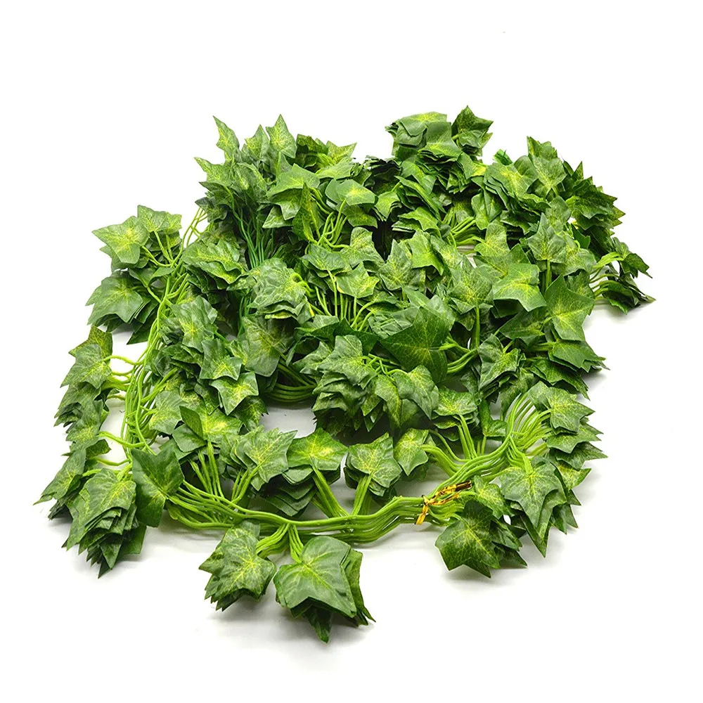 85Ft 12 strands Ivy Artificial Flowers Fake Hanging Vine Plant Leaves Garland Home Garden Wall Wedding Party(ivy)