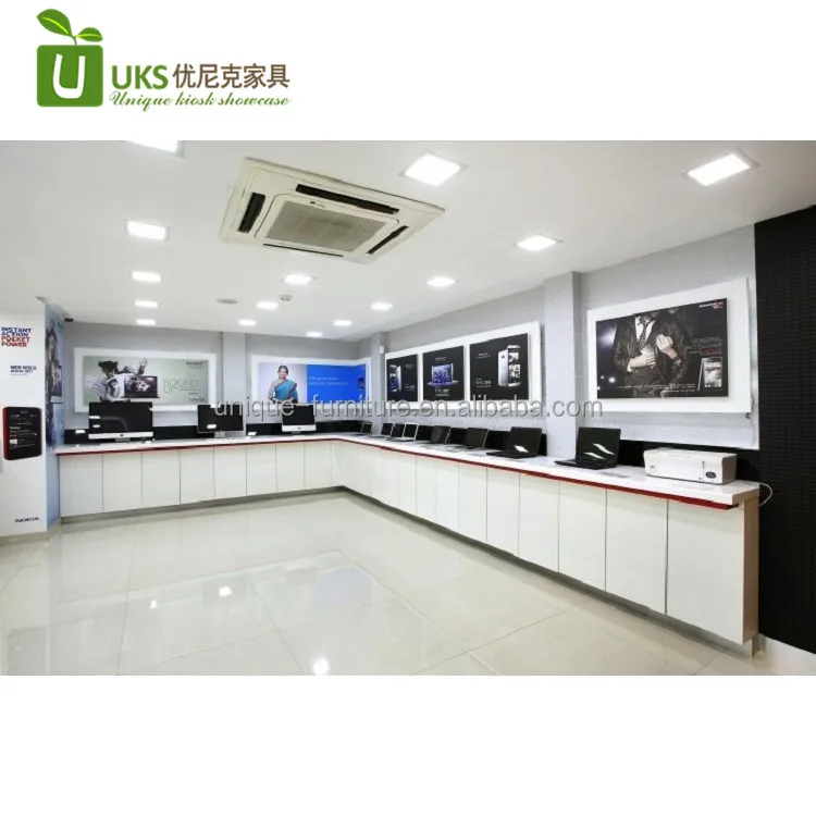 Самый популярный розничный дизайн интерьера компьютерного магазина с компьютерной витриной на