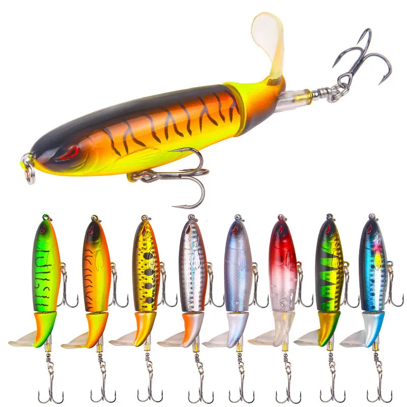YOUME Whopper Popper 13G 10CM Topwater Fishing Lure Artificial Bait Hard Plopper Soft Rotating Tail Hard Lures