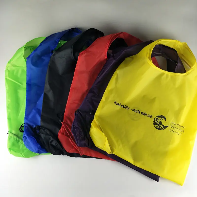 factory custom reusable 190t folding round ball shaped foldable grocery nylon polyester shopping bag