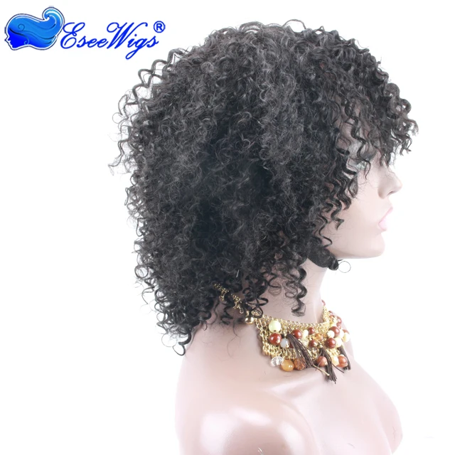 cheap lace front medical curly human remy hair wigs with bangs