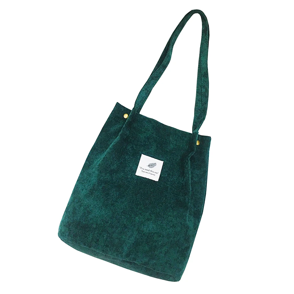 
Corduroy bag trendy monochrome shoulder/hand canvas bag 