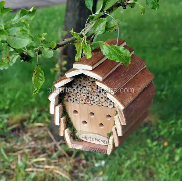 Insect hotel with bark/ Hive bee boxes