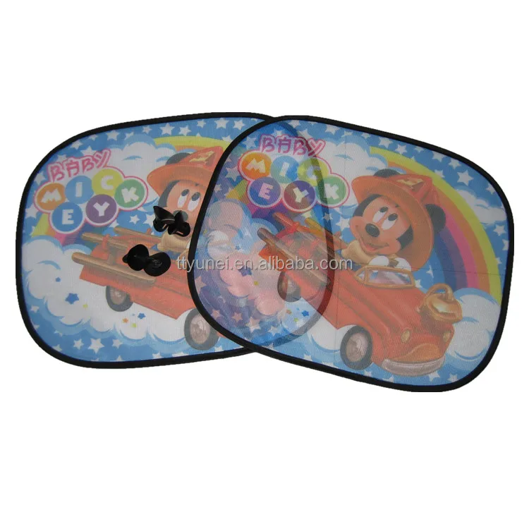 Nylon mesh suction cup car side cartoon  window baby sun shade