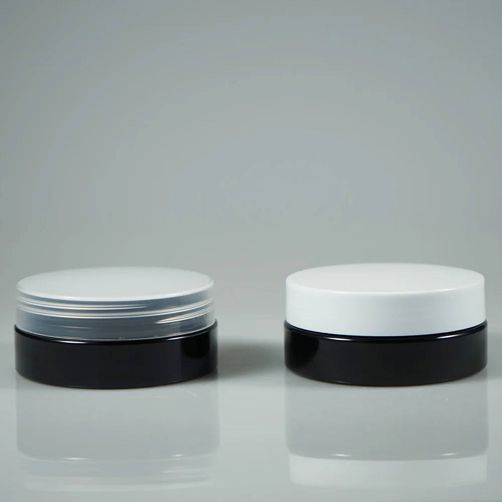 3oz 4oz 5oz black plastic hair wax jar , hair clay container , clay mask jar