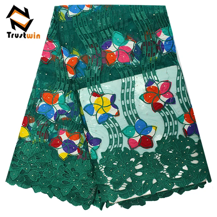 embroidery net lace trim with ankara fabric lace for garment