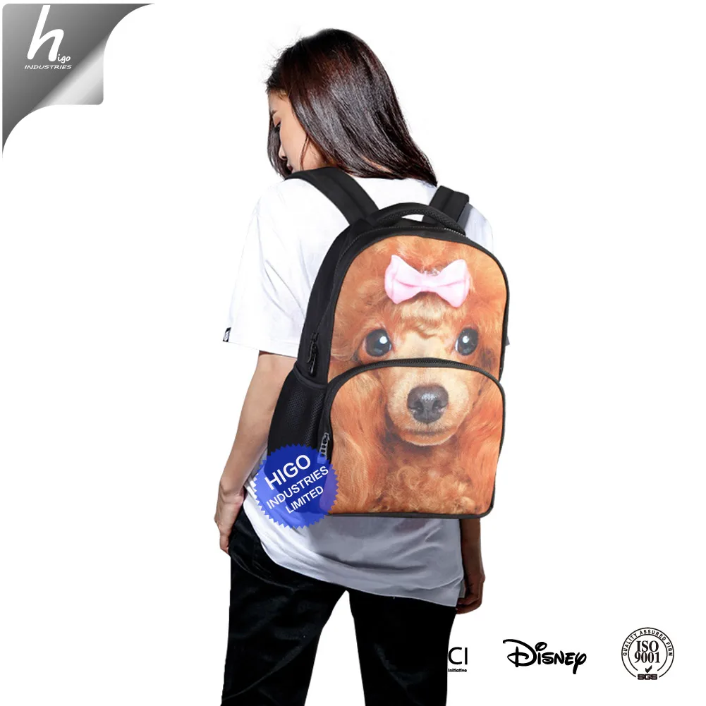 Dog 3D Picture of School Bag 2020 New Style Funny Backpack for Guy Cool Girls Laptop Back Pack