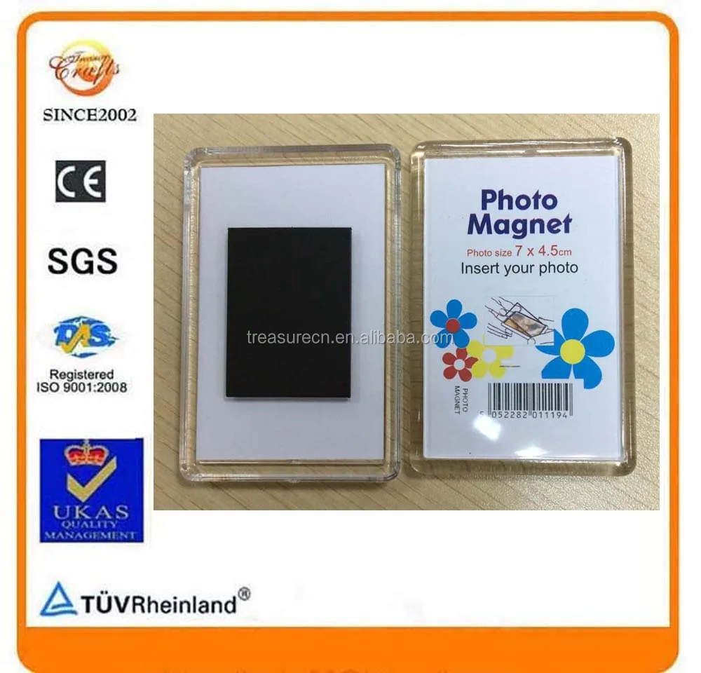 big rectangle two round magnets acrylic island view photo fridge magnet