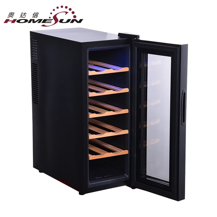 BCW-35 12 Bottles Thermoelectric Wooden Shelves Mini Electronic Wine Cellar