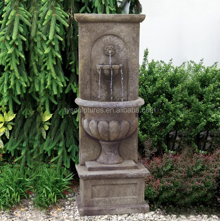 Yard stone art wall fountain sculpture granite outdoor decor water wall fountain