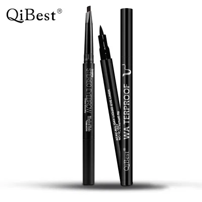 QiBest Eyes Makeup Kit 12 Colors Eyeshadow Eyebrow Pencil Liquid Eyeliner 3D Mascara Combination Makeup Set Professional
