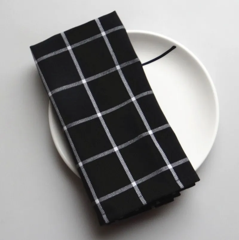 HOT SALE Cheap Cotton Black Stripe Kitchen Tea Towel