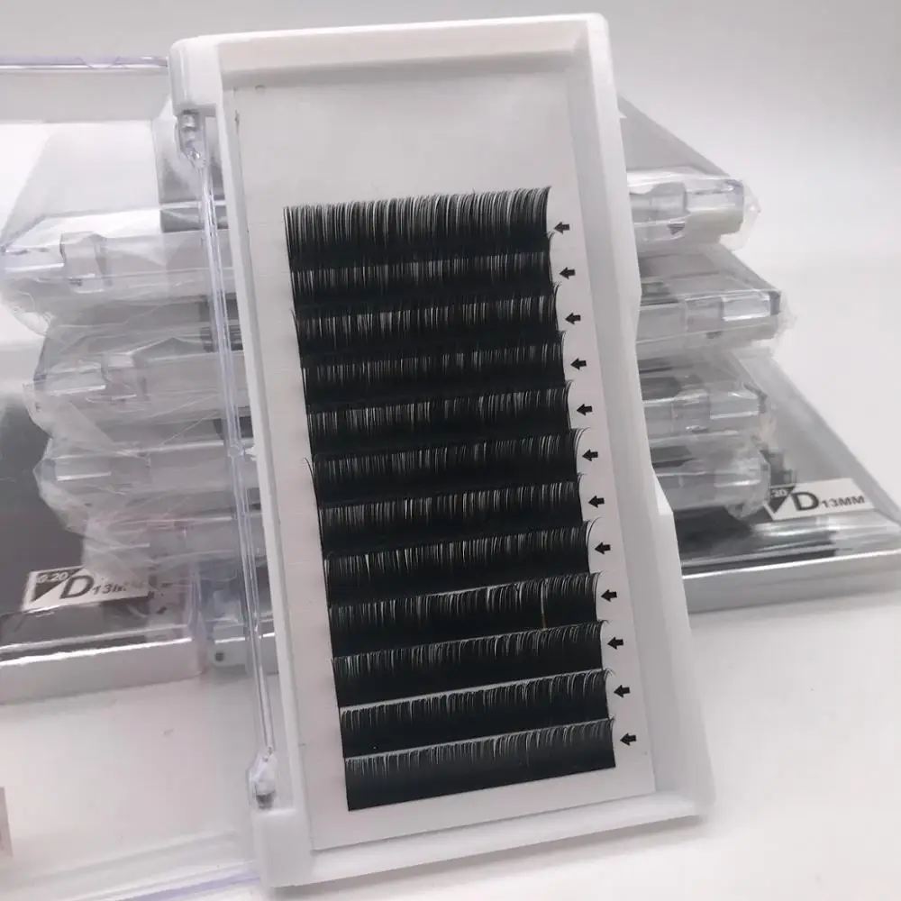 Korean PBT Fiber 0.20mm Private label Individual Lashes ellipse flat Eyelash Extensions