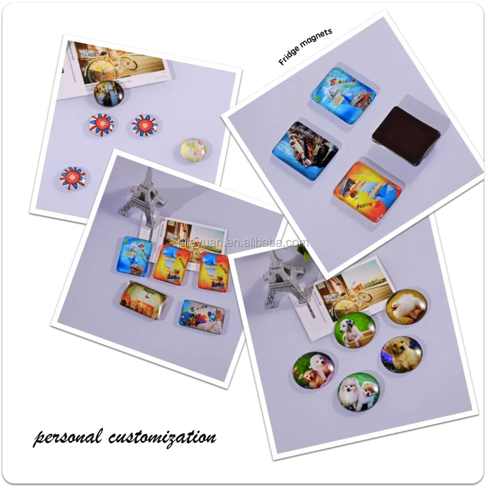 
China supplier custom decoration glass crystal souvenir fridge magnet/ceramic fridge magnet 