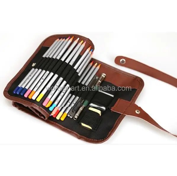 72/48/36 Hole Drawing Pencil Pen Sketch case Multi-function Roll-Up Pencils Wrap Case Holder Artist Organizer