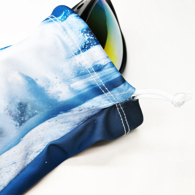 Custom logo printed Ski Goggle Microfiber Pouch bag