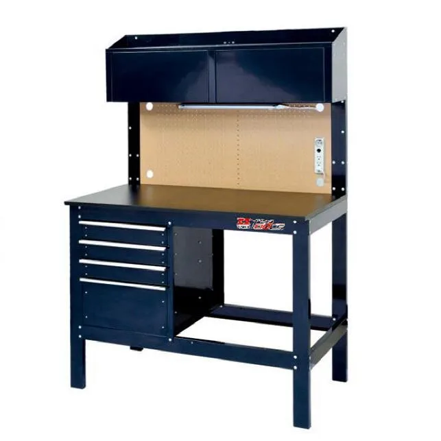 
4-Drawer Heavy Duty Electronic Workbench Worktable With Two Top Cabinets 