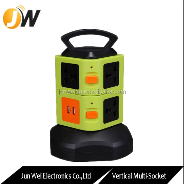 
2 Layer Multi Vertical Extension Sockets with UK/Euro Plug 